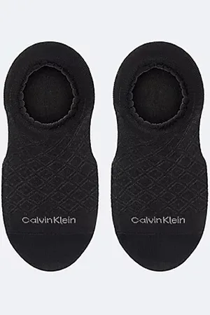Calvin Klein Lot de 2 paires de chaussettes invisibles en maille festonnée à losanges