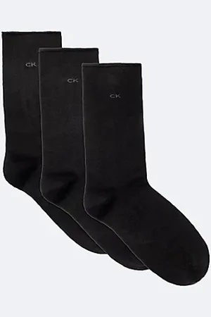 Calvin Klein Lot de 3 paires de chaussettes montantes à revers en coton peigné doux