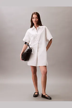 Calvin Klein Mini robe-chemise en sergé de coton