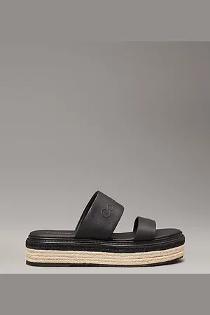Calvin Klein Sandales espadrilles à plateforme en cuir