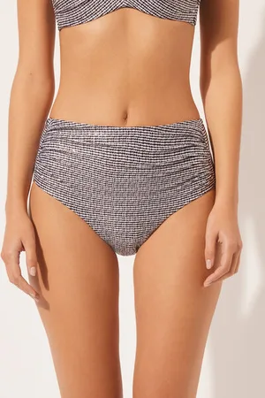 Calzedonia Bas de maillot taille haute gainant Black Dots Femme