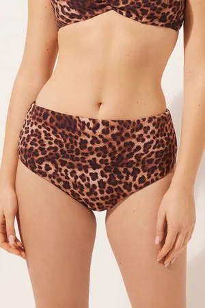 Calzedonia Bas de maillot taille haute gainant Classic Animalier Femme