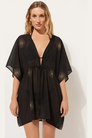 Calzedonia Caftan de coton aux borderies élégantes Femme