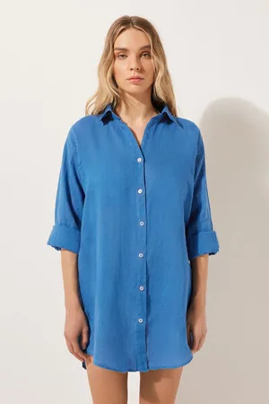 Calzedonia Robe chemisier en lin Femme