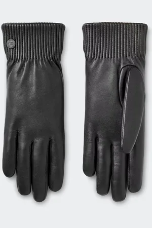 Canada Goose Gants en cuir côtelé de luxe (Femmes, , M)