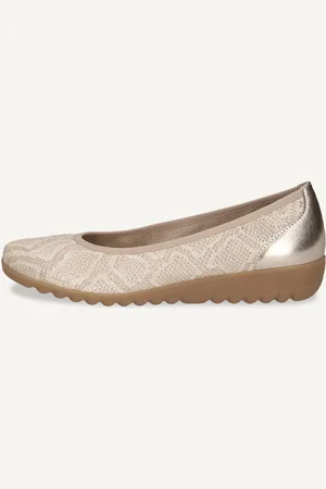 Caprice Ballerine doréen Cuir avec Talon compensé