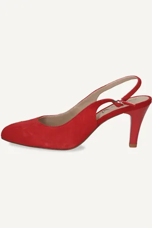 Caprice Escarpin rougeen Cuir avec Talon entonnoir