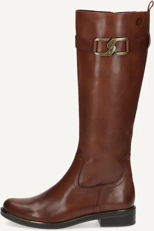 Caprice Bottes marronen Cuir avec Talon bloc