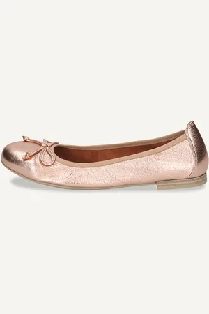 Caprice Ballerine métalliqueen Cuir avec Talon bloc