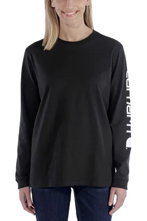 Carhartt Femmes T-shirt loose fit heavyweight long-sleeve logo sleeve graphic t-shirt