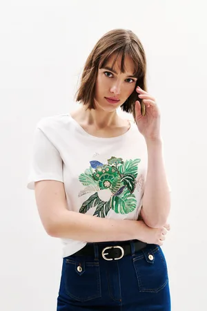 Caroll T-shirt Tedouard kaki femme