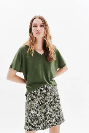 Caroll T-shirt Tmiguel kaki femme