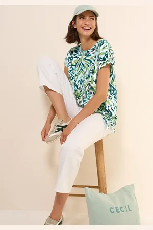 CECIL Blouse en lin mélangé à motifs