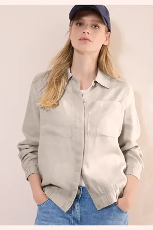CECIL Blouson en lin avec col chemise
