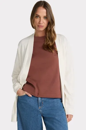 Celio Gilet long en maille fine - écru