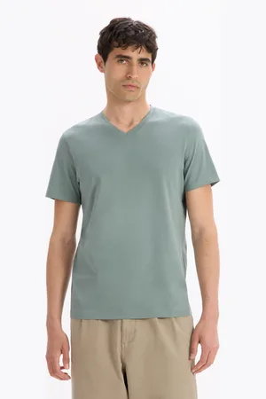 Camaïeu T-shirt straight col v 100% coton