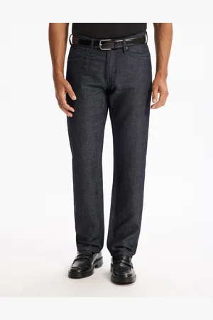 Camaïeu Jean straight coton lin mélangé - bleu
