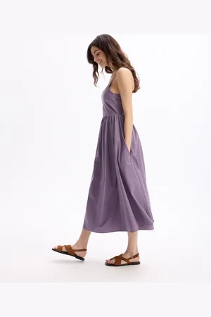 Celio Robe fluide longue à bretelle - violet