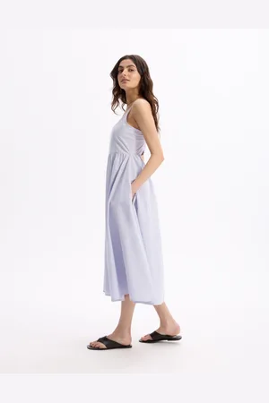 Celio Robe fluide longue à bretelle - violet