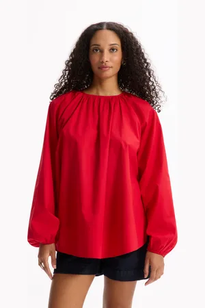 Celio Blouse oversize en coton - rouge