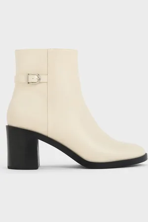 CHARLES & KEITH Bottines à talon carré et boucles latérales
