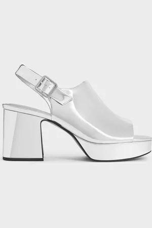CHARLES & KEITH Sandales métallisées à bout ouvert et semelle plateforme
