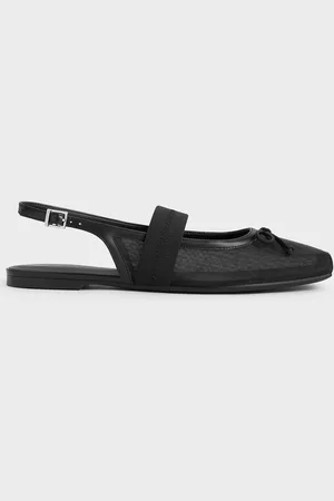 CHARLES & KEITH Chaussures en maille et satin à bride arrière et noeud
