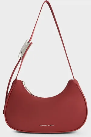 CHARLES & KEITH Sac porté épaule incurvé en nylon à détail métallique