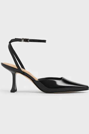 CHARLES & KEITH Escarpins en cuir à bride de cheville et talon sculpté
