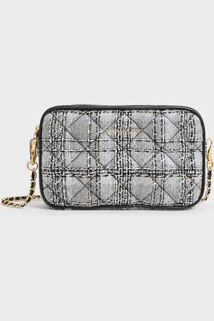 CHARLES & KEITH Mini-sac boxy matelassé en tweed Apfra