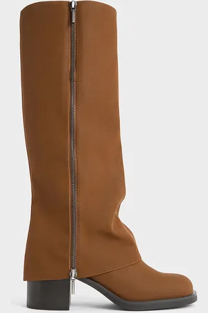 CHARLES & KEITH Bottes hautes texturées à fermeture latérale Louise