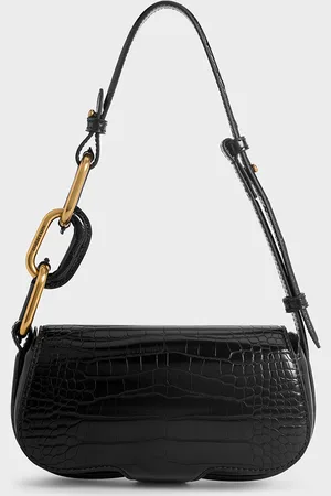 CHARLES & KEITH Mini sac allongé métallique à effet croco Kora