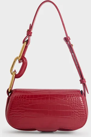 CHARLES & KEITH Mini sac allongé métallique à effet croco Kora