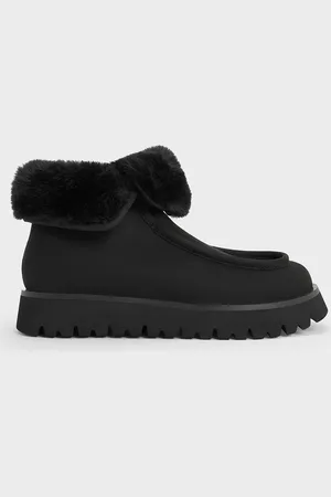 CHARLES & KEITH Bottines à semelle crantée doublée de fourrure texturée
