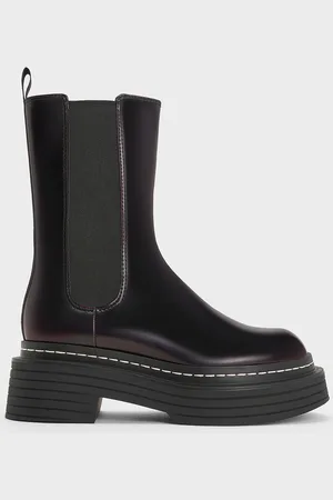 CHARLES & KEITH Bottes Chelsea à plateforme et surpiqûres