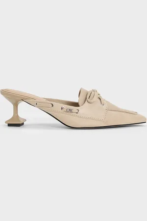 CHARLES & KEITH Mules en daim à lacets et talon sculpté Kori