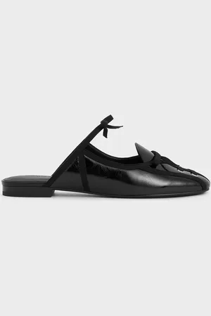 CHARLES & KEITH Mules à lacets à effet froissé et nœud