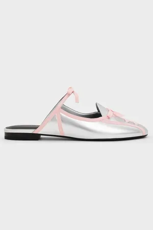 CHARLES & KEITH Mules métallisées à lacets et nœud