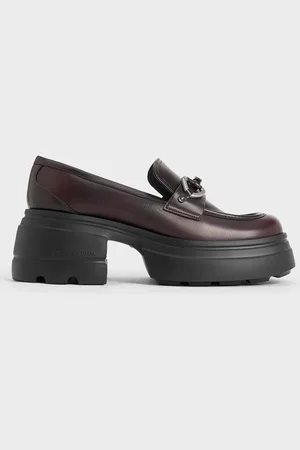 CHARLES & KEITH Metallic-Accent Chunky Platform Loafers