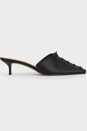 CHARLES & KEITH Mules en satin à lacets et talon de chaton