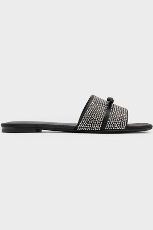 CHARLES & KEITH Claquettes en satin ornées de strass et d
