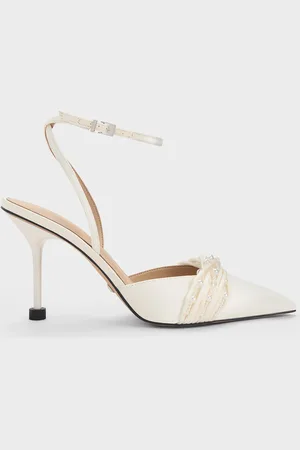 CHARLES & KEITH Escarpins à bride de cheville en satin à perles