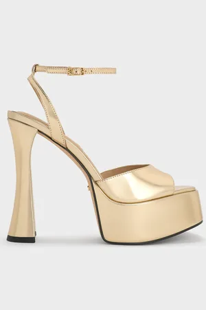 CHARLES & KEITH Sandales à plateforme en cuir métallisé Michelle