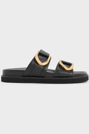 CHARLES & KEITH Claquettes en cuir à boucle Gabine