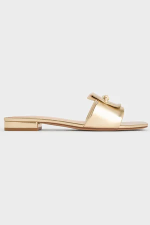 CHARLES & KEITH Claquettes métallisées à détails noués