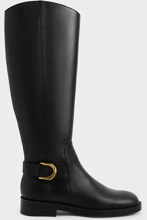 CHARLES & KEITH Bottes Gabine en cuir avec boucle