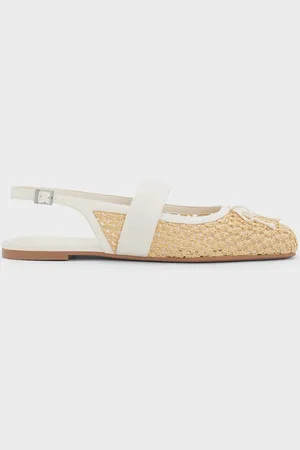 CHARLES & KEITH Ballerines tissées à bride arrière et nœud Myrics