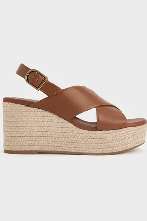 CHARLES & KEITH Sandales compensées espadrilles à lanières croisées