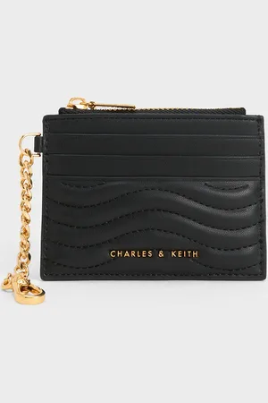 CHARLES & KEITH Porte-cartes à surpiqûres et fermeture éclair Aubrielle