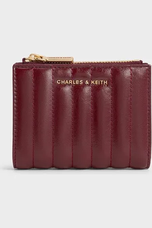 CHARLES & KEITH Portefeuille à fermeture à glissière et empiècement à effet froissé Donna